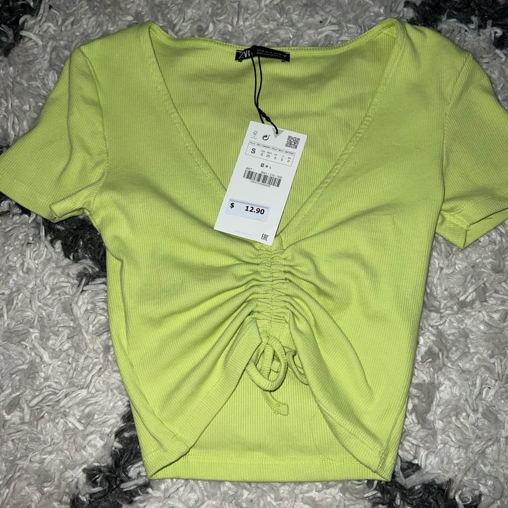 nwt zara ribbed cropped top